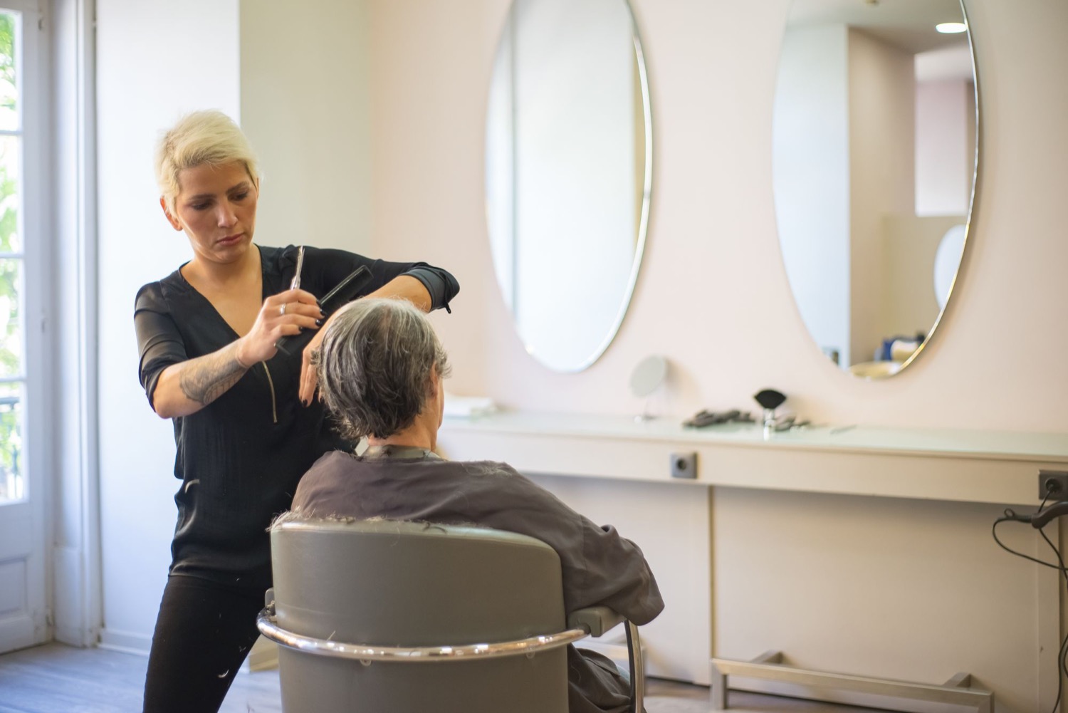 Inside a salon
